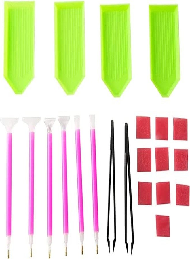 TREXEE 22pcs Diamond Painting Tool Kits| Diamond Painting by Number Set| Embroidery Painting Set 3D Non-Toxic Set for Adults & Kids DIY Painting Tools Kit Cross Stitch Art Diamond Painting Tools Set - Image 1